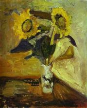 Haga click para ver la imagen ampliada vase of sunflowers.jpg